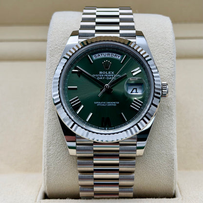Rolex Day Date 40 Olive White Gold 228239 2025 Full Set