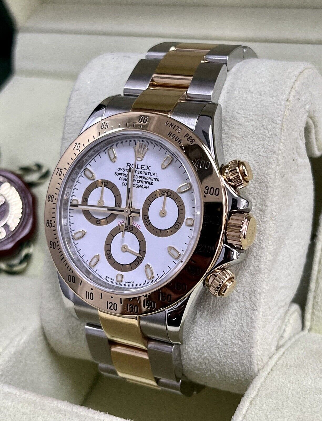 Rolex Daytona 116523 Steel Yellow Gold. White Dial. 2008 Box Papers