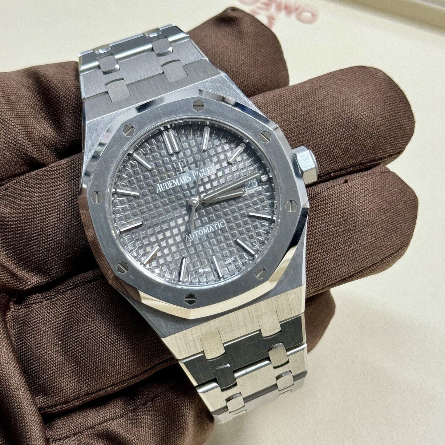 Audemars Piguet Royal Oak 37mm 15450ST. Grey Dial. 2021 Full Set Box Papers