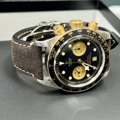 TUDOR Black Bay M79363N Steel Gold Chronograph Fabric Strap. With Box. RRP £5570