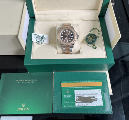 Rolex Yachtmaster 40 Chocolate 116621. Steel & Rose Gold. 2019, Box & Papers