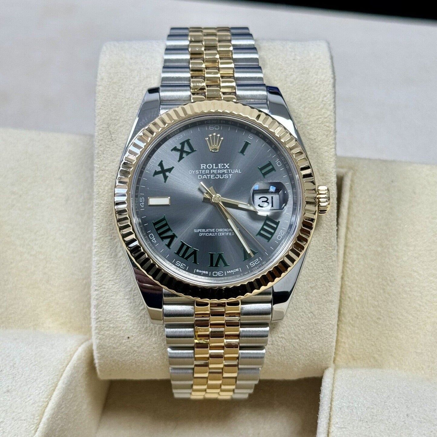 Rolex Datejust 41 Wimbledon Steel & Yellow Gold. Jubilee Bracelet. 2019 Full Set