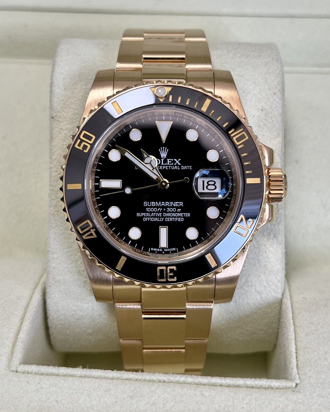 Rolex Submariner 116618LN Yellow Gold Black Kit. 2013, Box & Papers, Immaculate