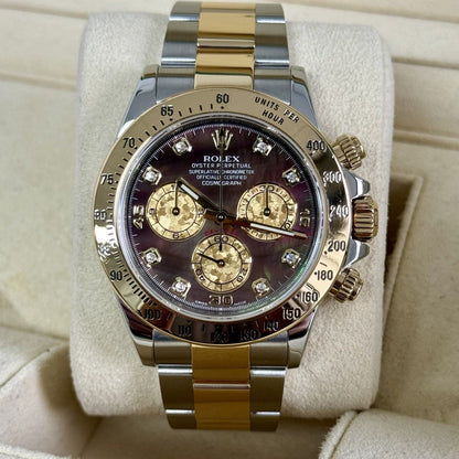 Rolex Daytona 116523 2014 Box Papers. Tahitian / Black Mother Of Pearl MOP Dial