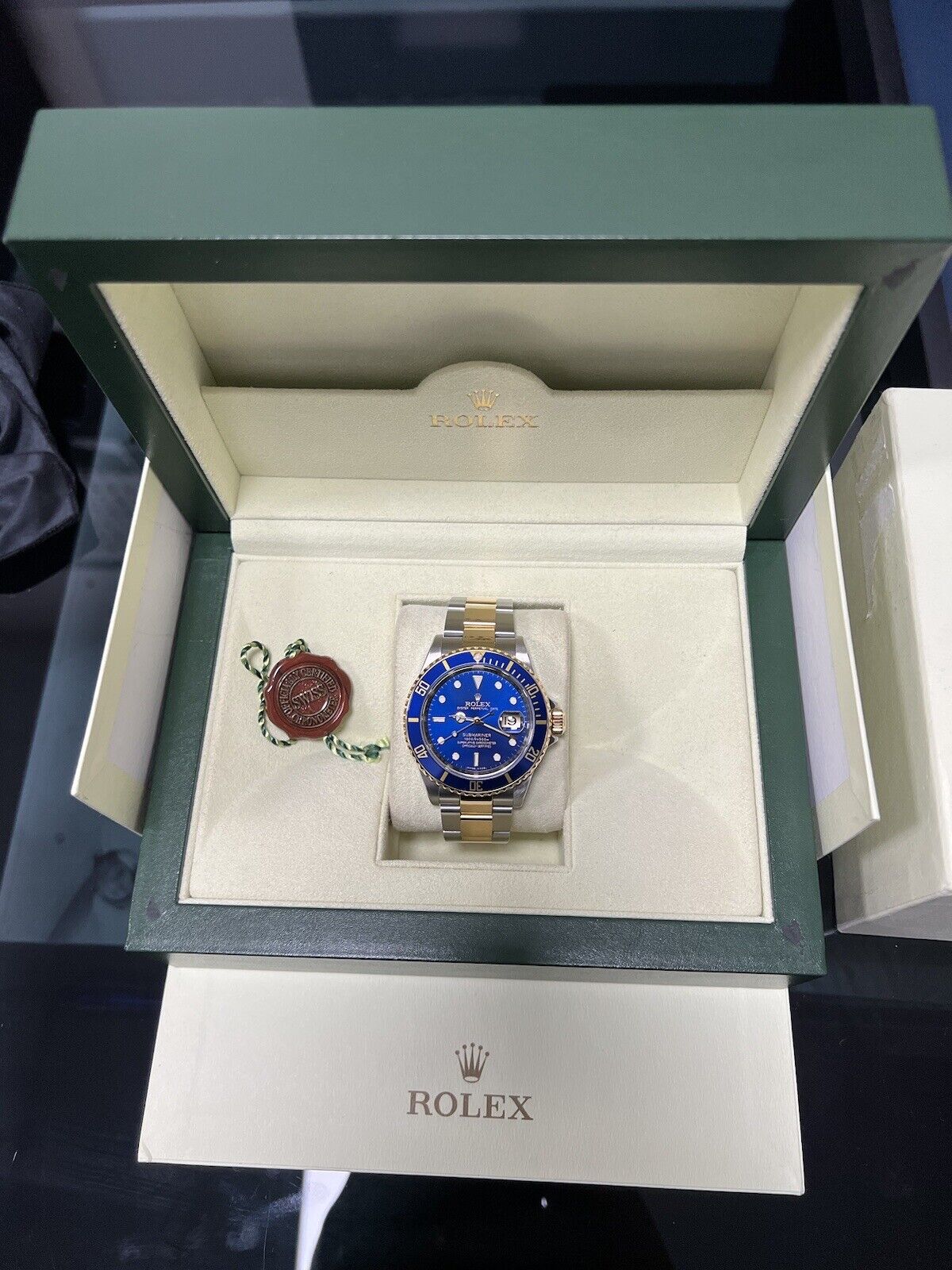 Rolex Submariner 16613LB Bi Metal 2009 Bluesy 40mm Box And Papers, Mint