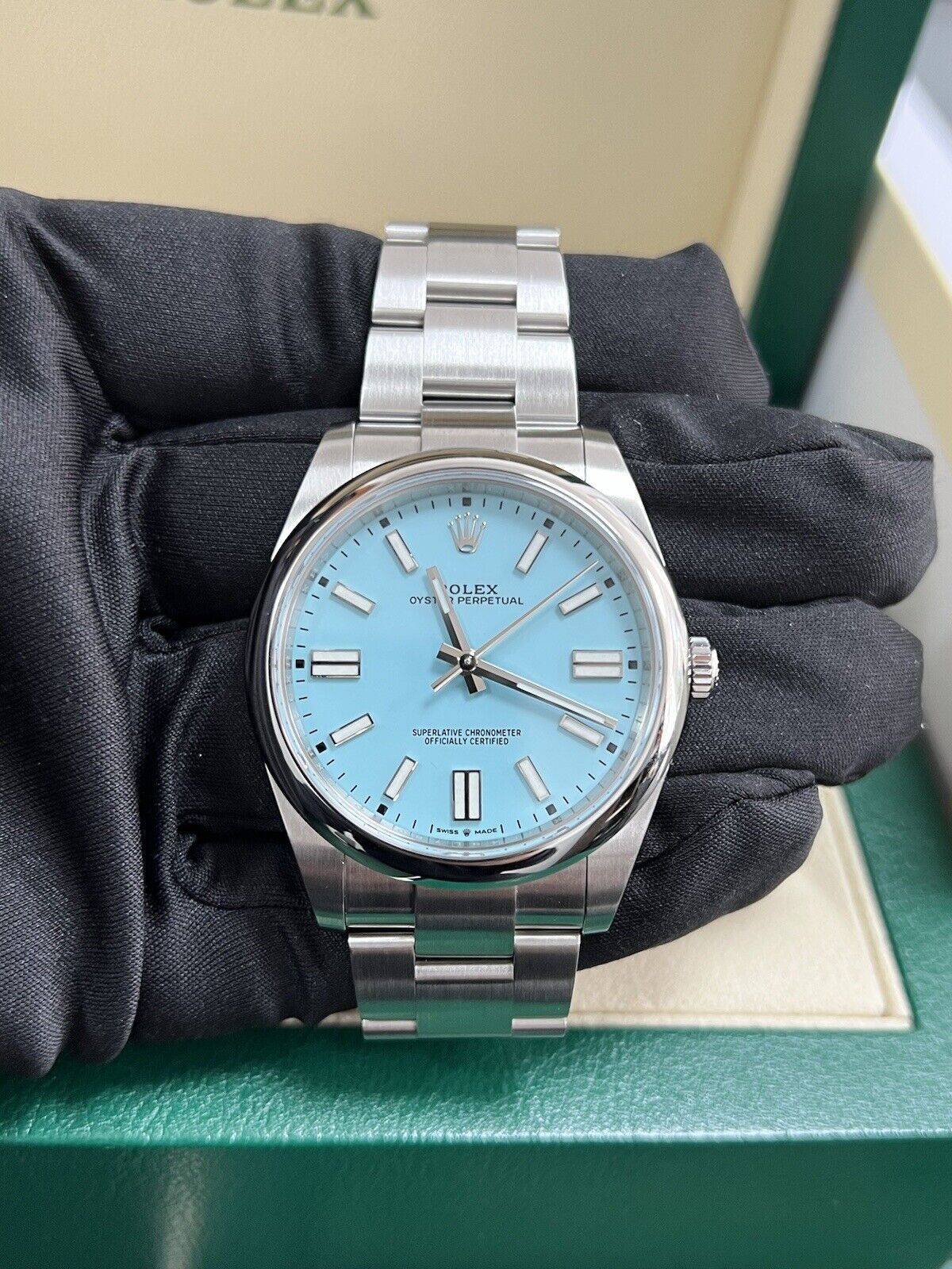 Rolex oyster perpetual 41 best sale blue 2021