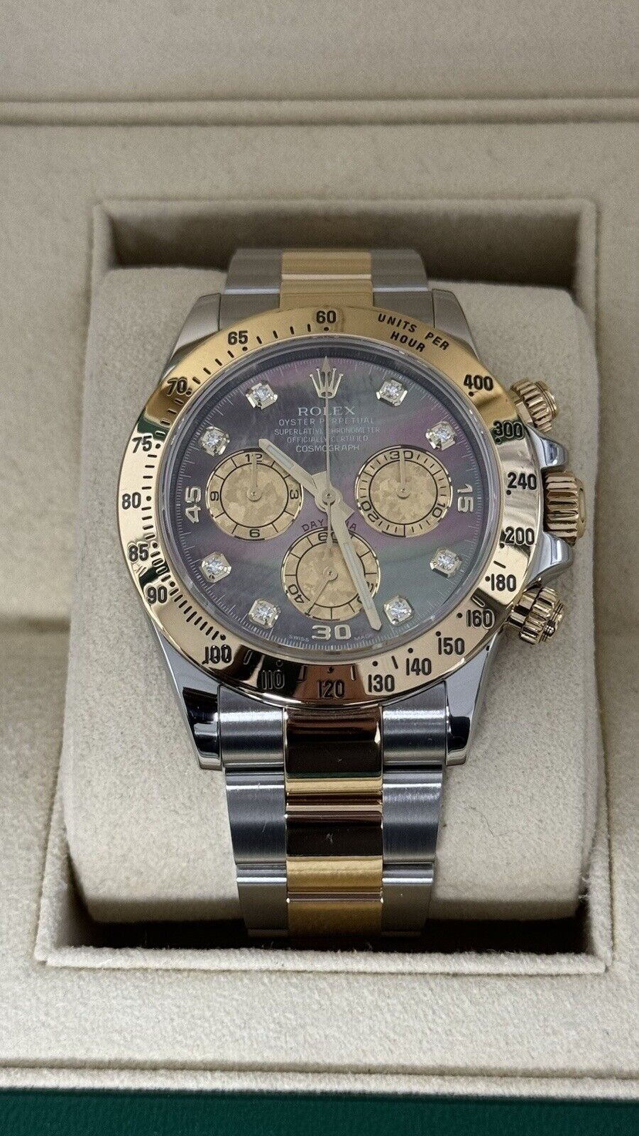 Rolex Daytona 116523 2014 Box Papers. Tahitian Black Mother Of Pearl MOP Dial