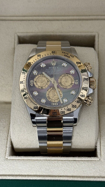 Rolex Daytona 116523 2014 Box Papers. Tahitian / Black Mother Of Pearl MOP Dial