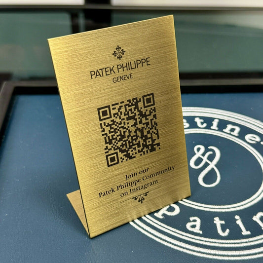 Patek Philippe Authorised Dealer Bronze Display Plaque with QR Code