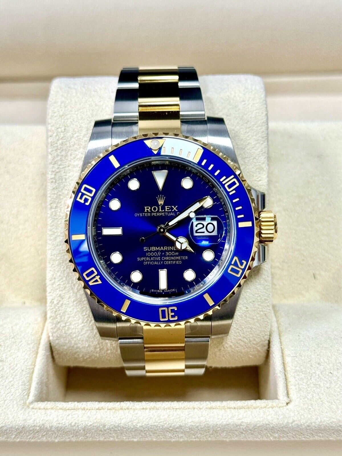 Rolex Submariner Bluesy 116613LB. 2020 Full Set, Fully Stickered NOS Brand New