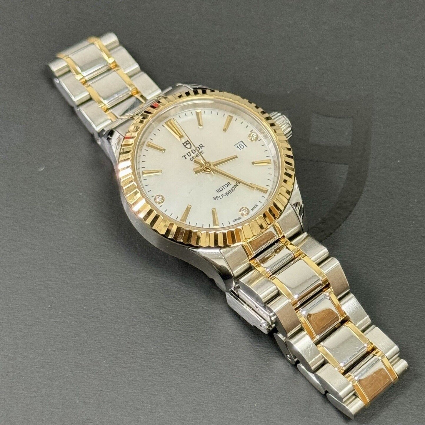 Tudor Ladies Watch M12113-0017. Mother Of Pearl Diamond Dial 28mm