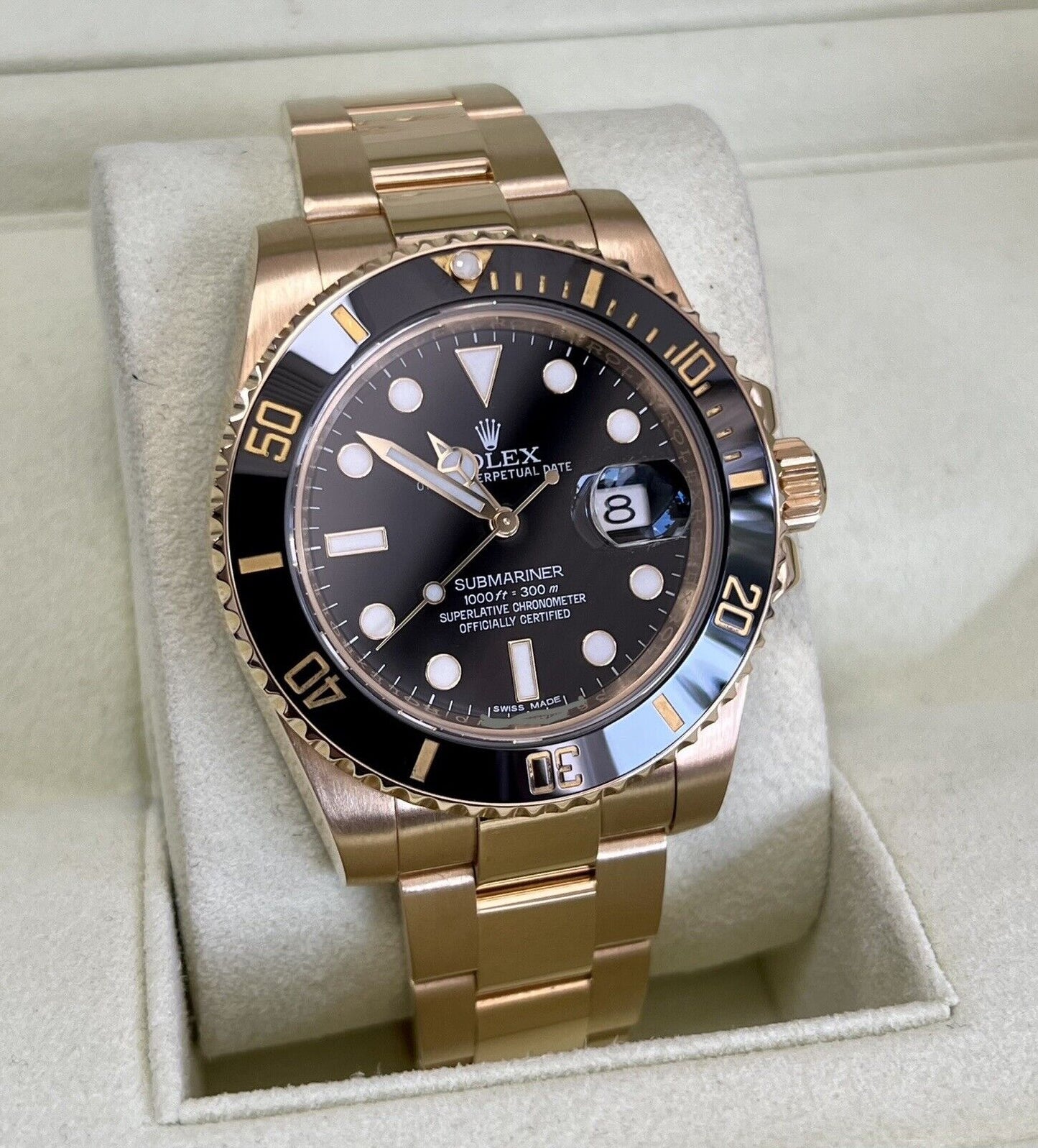 Rolex Submariner 116618LN Yellow Gold Black Kit. 2013, Box & Papers, Immaculate