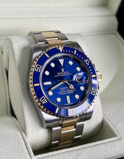 Rolex Submariner 116613LB Bluesy Gold. 40mm Box Papers 2014. Brand New Stickered