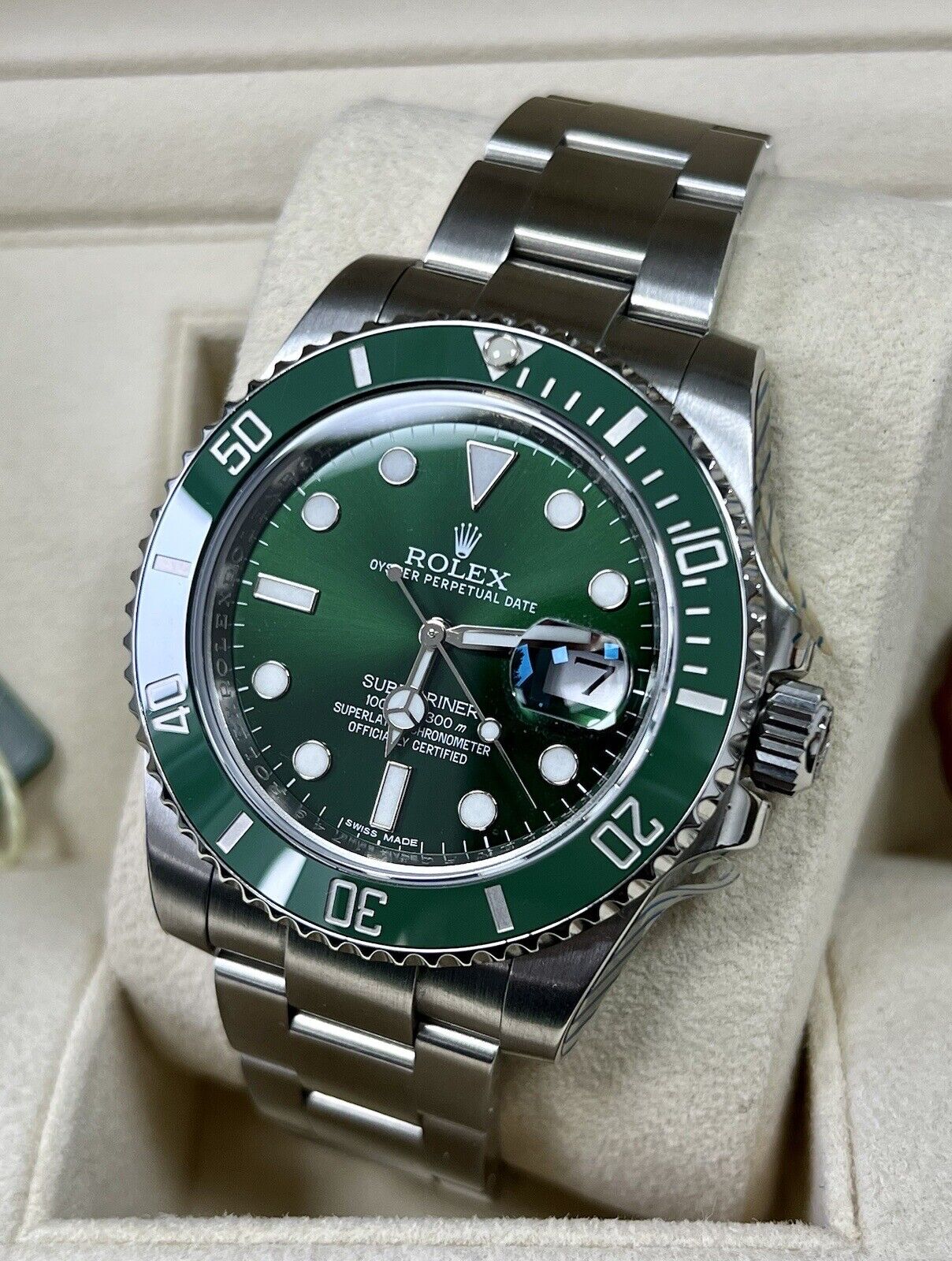 Rolex Submariner Hulk 40mm 116610LV. 2014 Box & Papers & 2022 Service Papers.