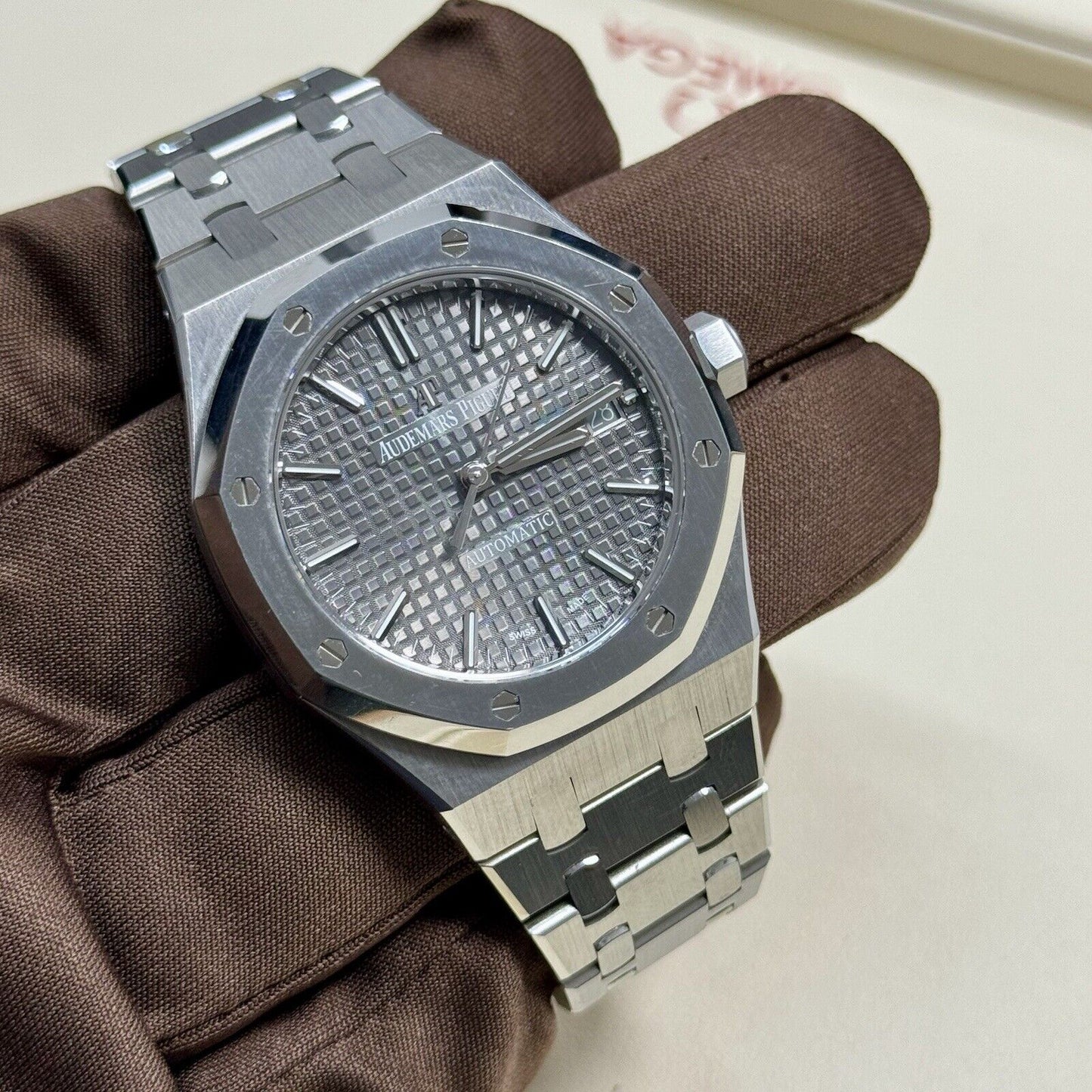 Audemars Piguet Royal Oak 37mm 15450ST. Grey Dial. 2021 Full Set Box Papers