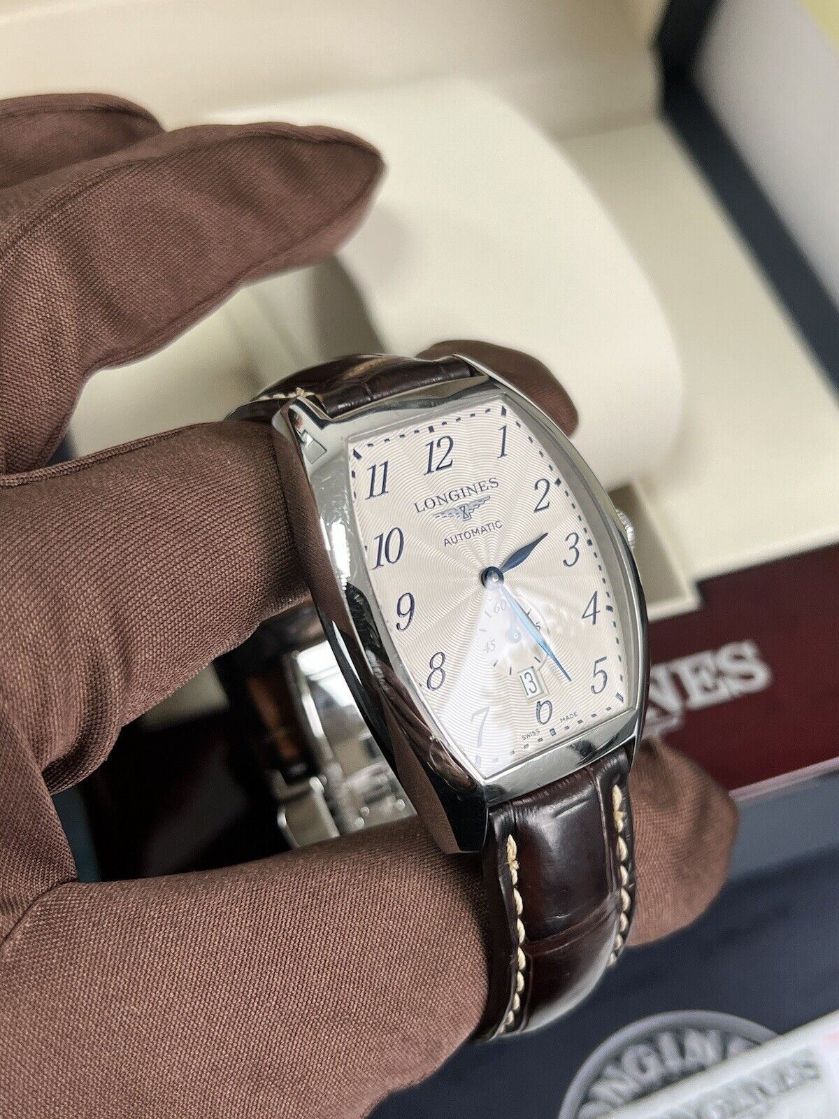 Longines evidenza leather on sale strap