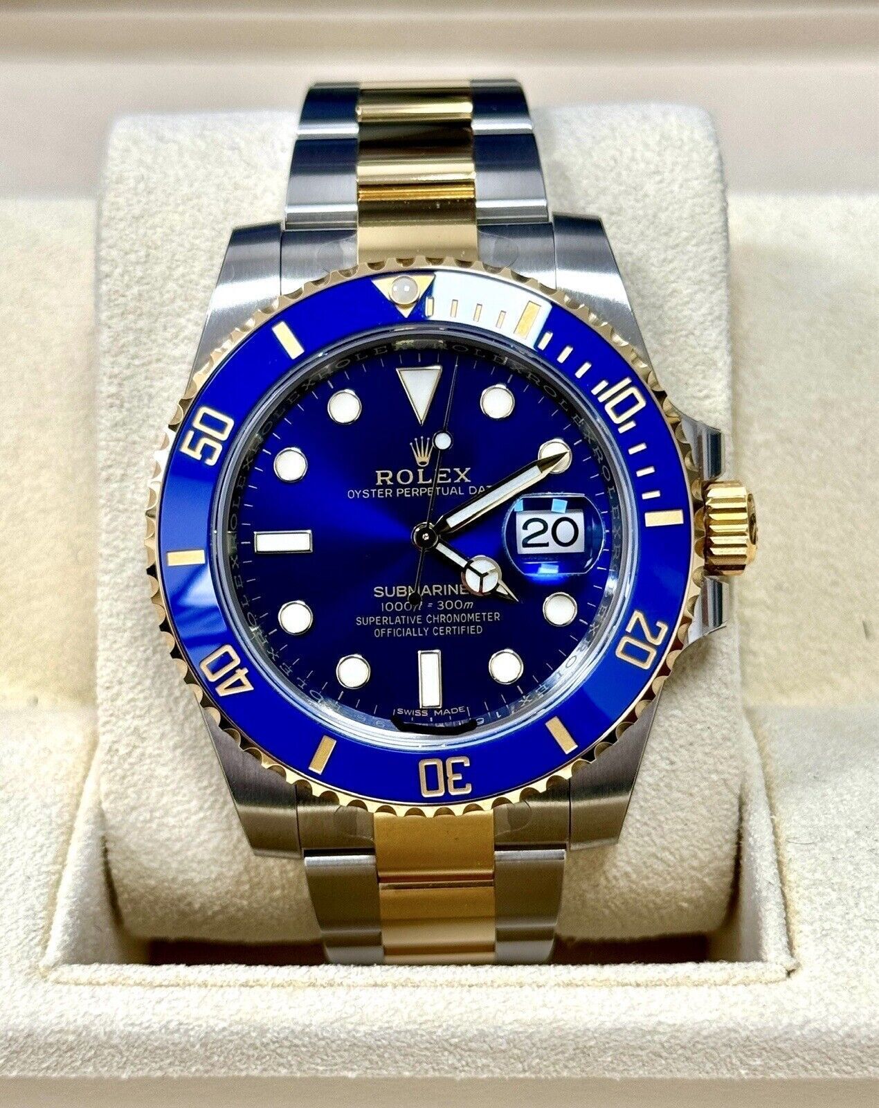 Rolex Submariner Bluesy 116613LB. 2020 Full Set, Fully Stickered NOS Brand New