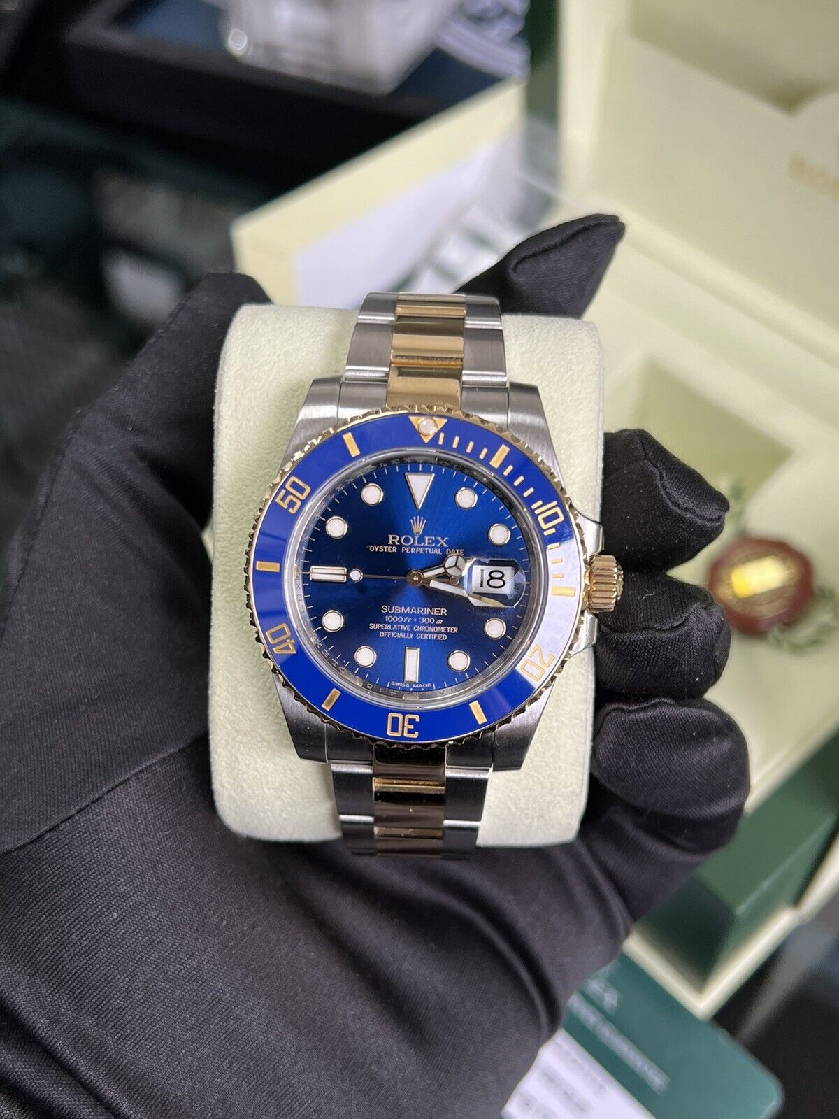 Rolex Submariner 116613LB Bi Metal 2013 Bluesy 40mm Box And Papers, Mint