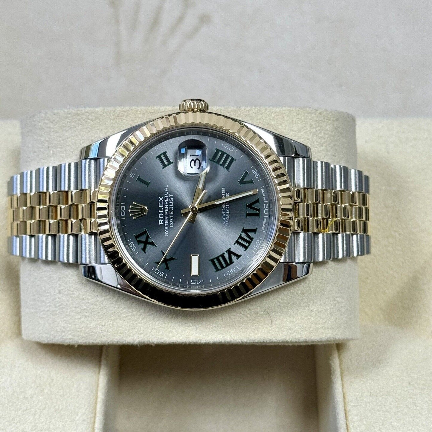 Rolex Datejust 41 Wimbledon Steel & Yellow Gold. Jubilee Bracelet. 2019 Full Set