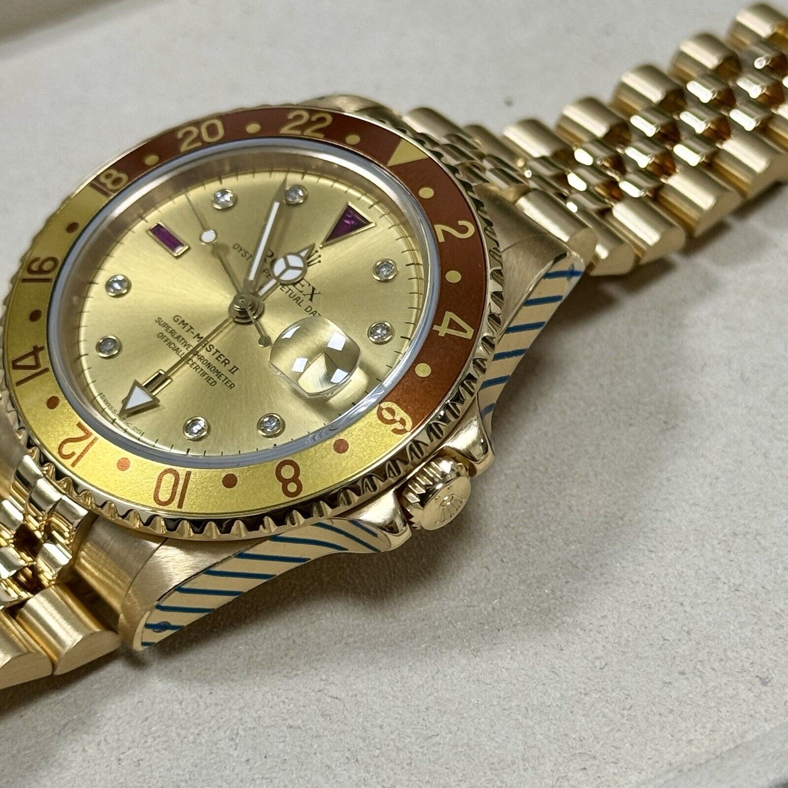 Rolex GMT Master II 16718 Serti 1989 L Serial With Box 2024 Rolex Service