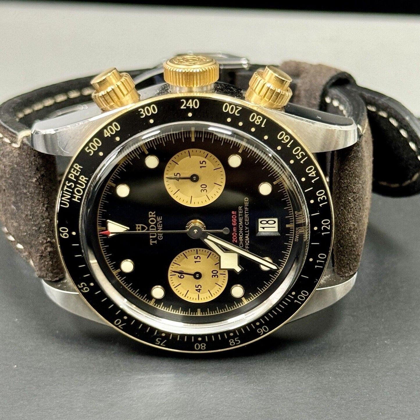 TUDOR Black Bay M79363N Steel Gold Chronograph Fabric Strap. With Box. RRP £5570