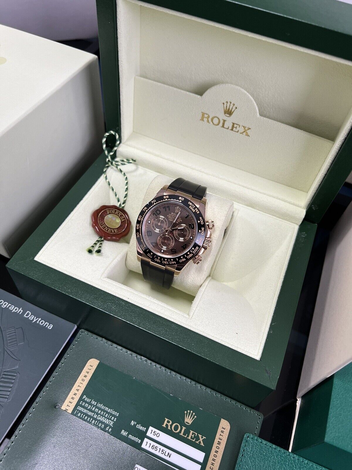 Rolex Daytona Rose Gold 116515LN Ceramic Chocolate. 2012 Immaculate Box Papers