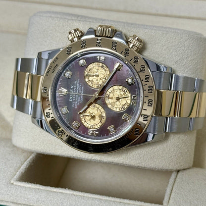 Rolex Daytona 116523 2014 Box Papers. Tahitian / Black Mother Of Pearl MOP Dial