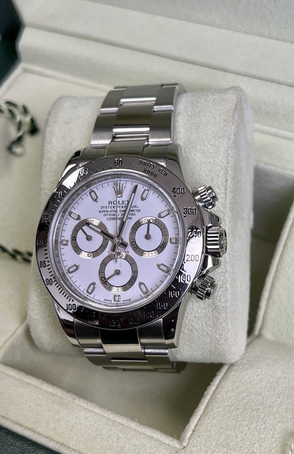 Rolex Daytona 116520 APH White Dial Cosmograph. 2014 Box & Papers, Immaculate