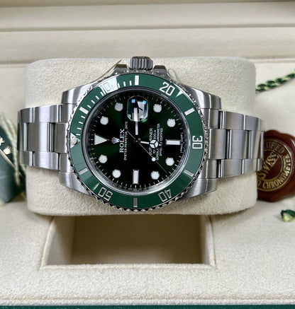 Rolex Submariner Hulk 40mm 116610LV. 2014 Box & Papers & 2022 Service Papers.