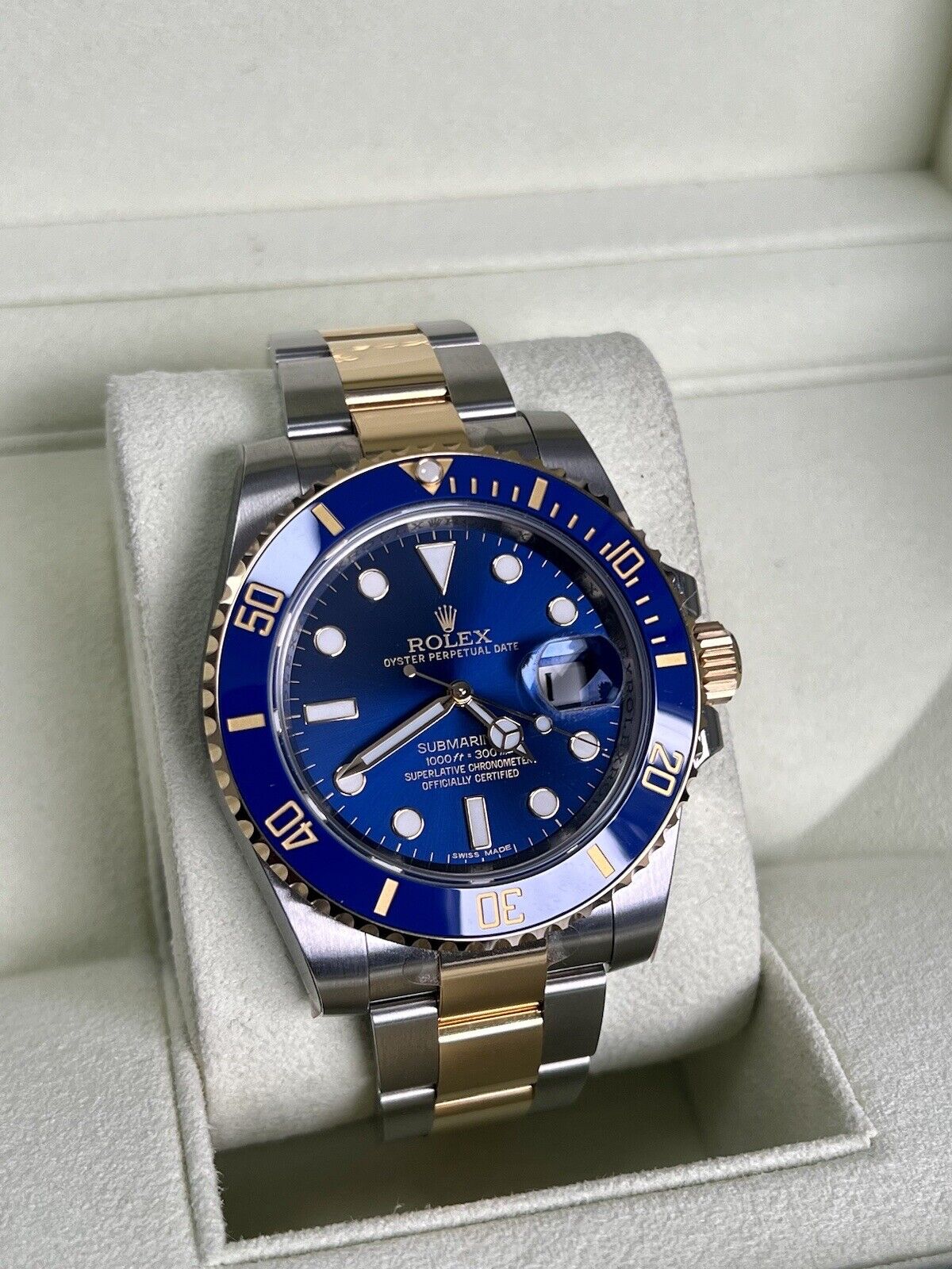 Rolex Submariner 116613LB Bluesy Gold. 40mm Box Papers 2014. Brand New Stickered