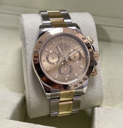 Rolex Daytona 116523 Steel & Yellow Gold. Champagne Dial. 2010 Box & Papers