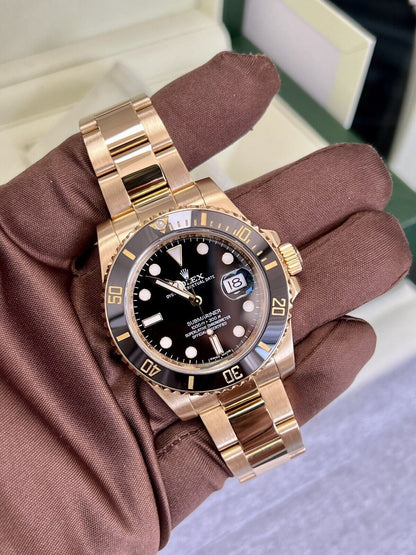 Rolex Submariner 116618LN Yellow Gold Black Kit. 2013, Box & Papers, Immaculate