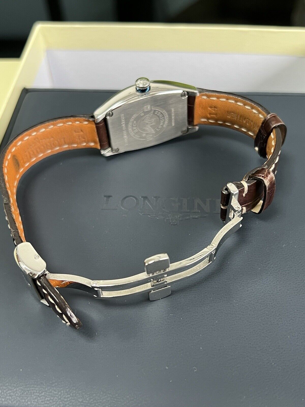 Longines Evidenza Ladies Watch. L2.342.4.73.4 Stainless Steel Leather Strap