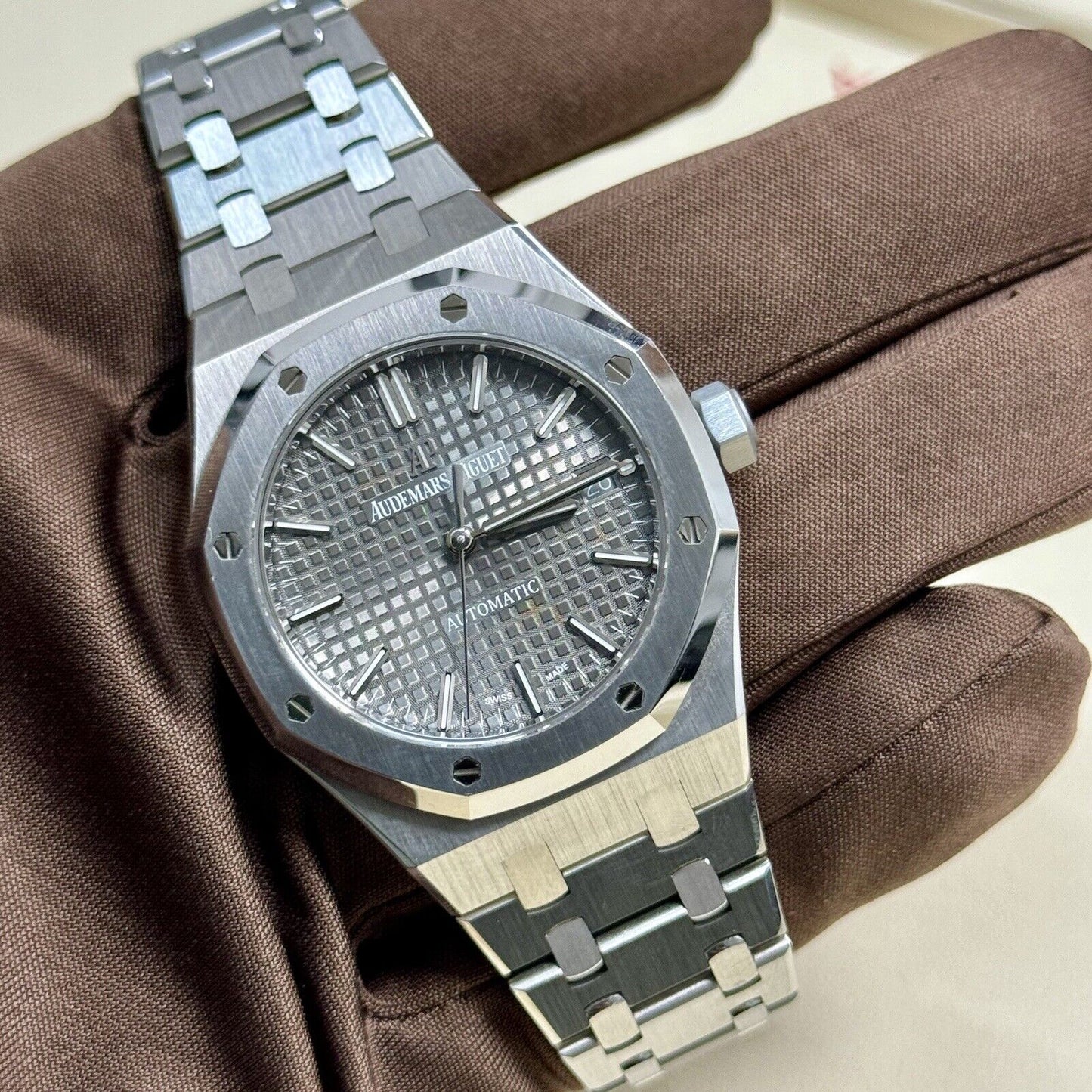 Audemars Piguet Royal Oak 37mm 15450ST. Grey Dial. 2021 Full Set Box Papers