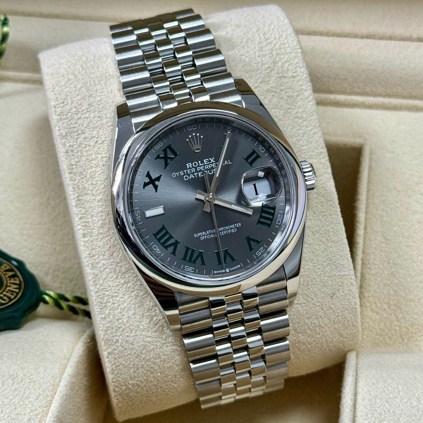 Rolex Datejust 36 Wimbledon 126200 Jubilee Smooth. 2023 Brand New Full Set