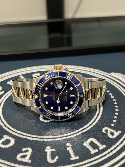 Rolex Submariner 16613LB Bi Metal 2009 Bluesy 40mm Box And Papers, Mint