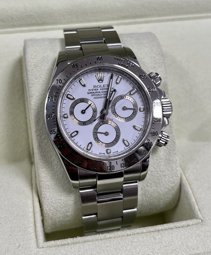 Rolex Daytona 116520 Steel White Dial. 2008 Box & Papers, Immaculate, Serviced