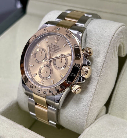 Rolex Daytona 116523 Steel & Yellow Gold. Champagne Dial. 2010 Box & Papers