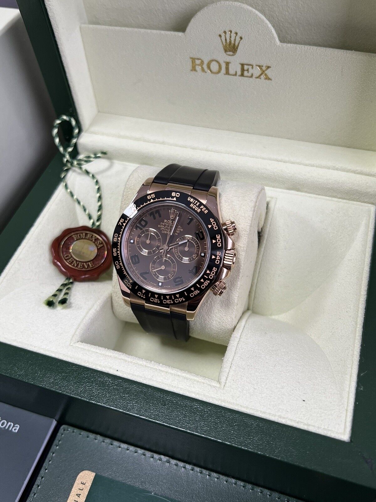 Rolex Daytona Rose Gold 116515LN Ceramic Chocolate. 2012 Immaculate Box Papers