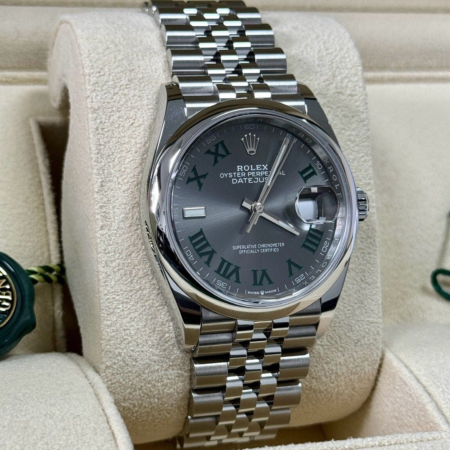 Rolex Datejust 36 Wimbledon 126200 Jubilee Smooth. 2023 Brand New Full Set