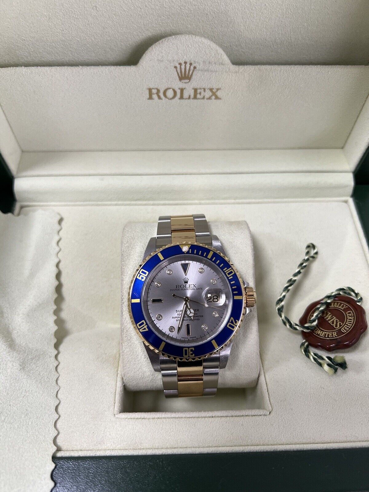 Rolex blue discount submariner two tone