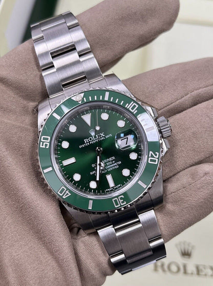 Rolex Submariner Hulk 40mm 116610LV. 2014 Box & Papers & 2022 Service Papers.