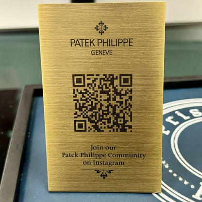 Patek Philippe Authorised Dealer Bronze Display Plaque with QR Code