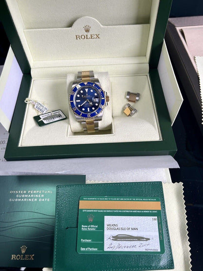 Rolex Submariner 116613LB Bluesy Gold. 40mm Box Papers 2014. Brand New Stickered