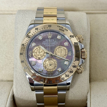 Rolex Daytona 116523 2014 Box Papers. Tahitian / Black Mother Of Pearl MOP Dial