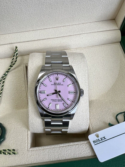 Rolex Oyster Perpetual 36 Candy Pink OP36 126000. Brand New 2023 Box & Papers