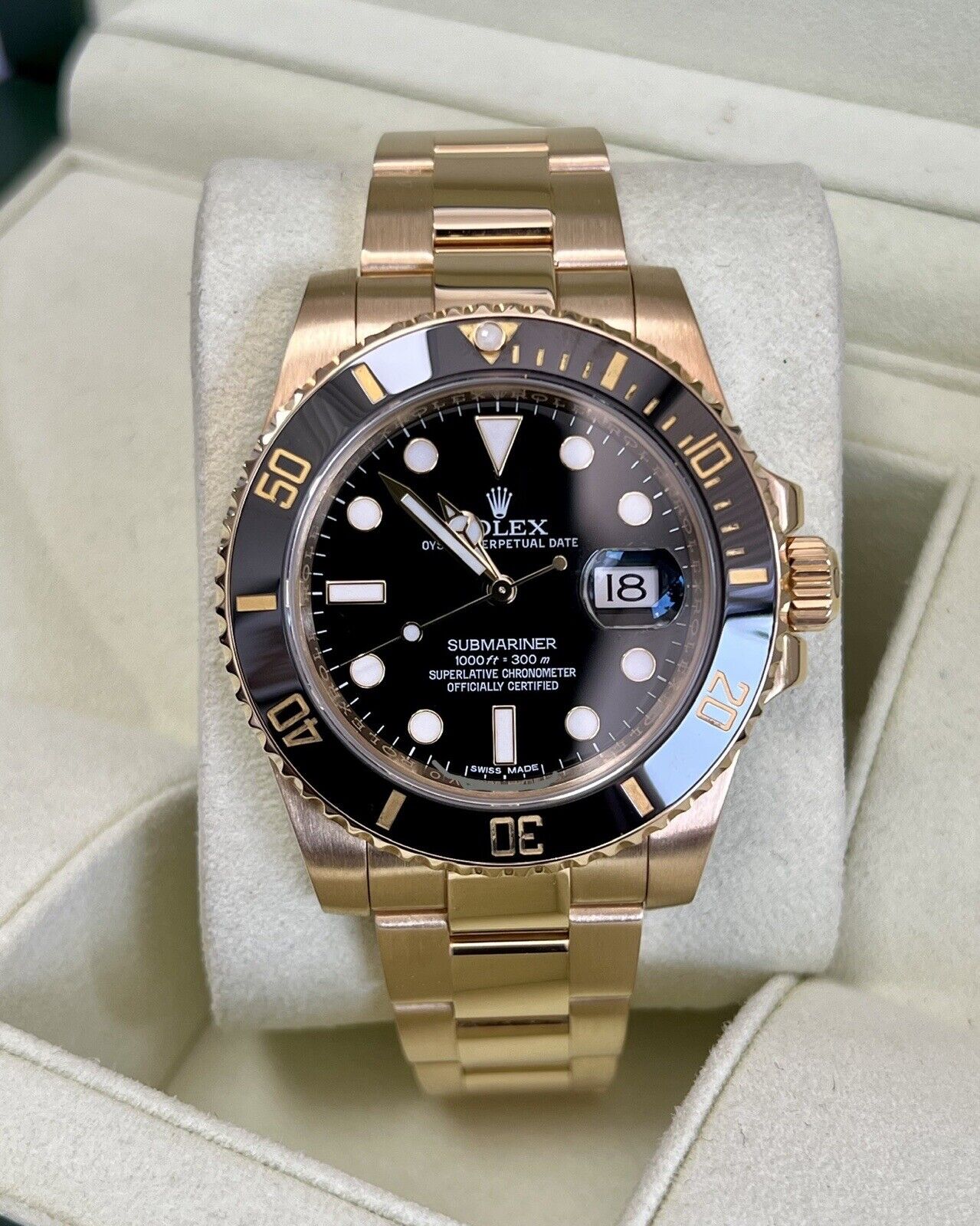 Yellow gold submariner black face hot sale