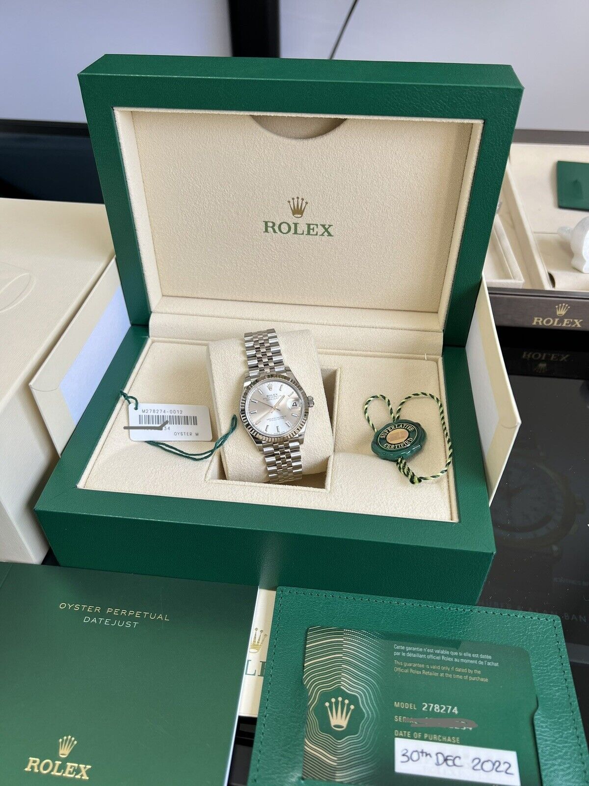 Ladies Rolex Datejust 278274 31mm. 2022 Steel / White Gold, Box & Papers Unworn