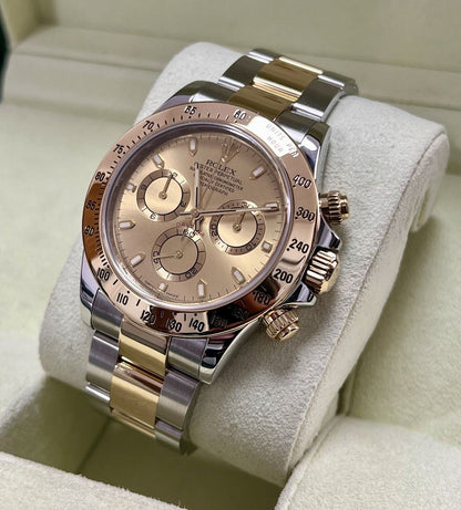 Rolex Daytona 116523 Steel & Yellow Gold. Champagne Dial. 2010 Box & Papers