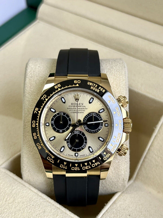 Rolex Cosmograph Daytona 116518LN Yellow Gold Oysterflex Pikachu 2017 Box Papers